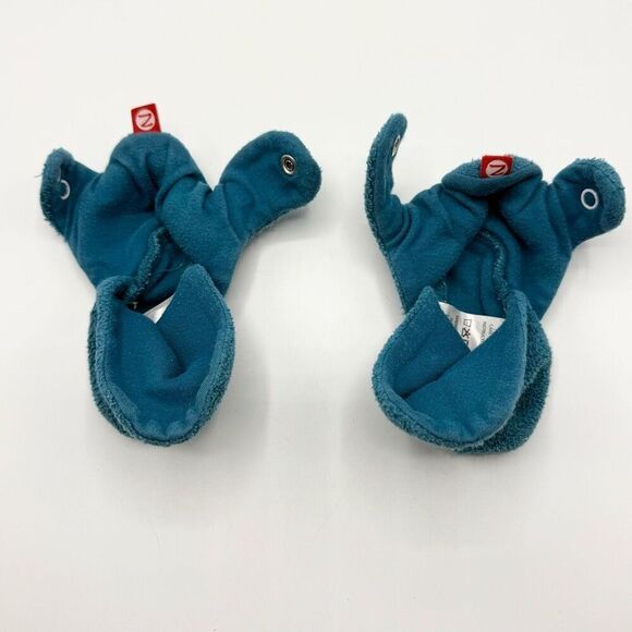 Zutano Cotton Booties In Teal - Infant 12m - Picture 3 of 5